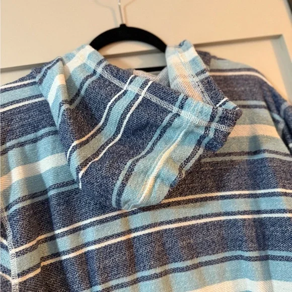 Tommy Bahama Blue and White Striped Baja Cotton Hoodie - Picture 8 of 11